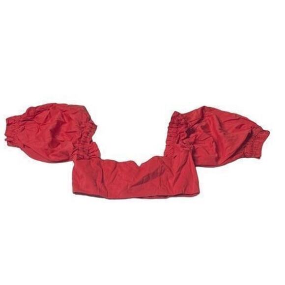 WeWoreWhat Solid Obe Ruby Coco Crop Top Blouse Large New - Picture 8 of 16